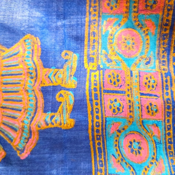 Tussar silk with Handblock printing Saree - Picture 5 of 10